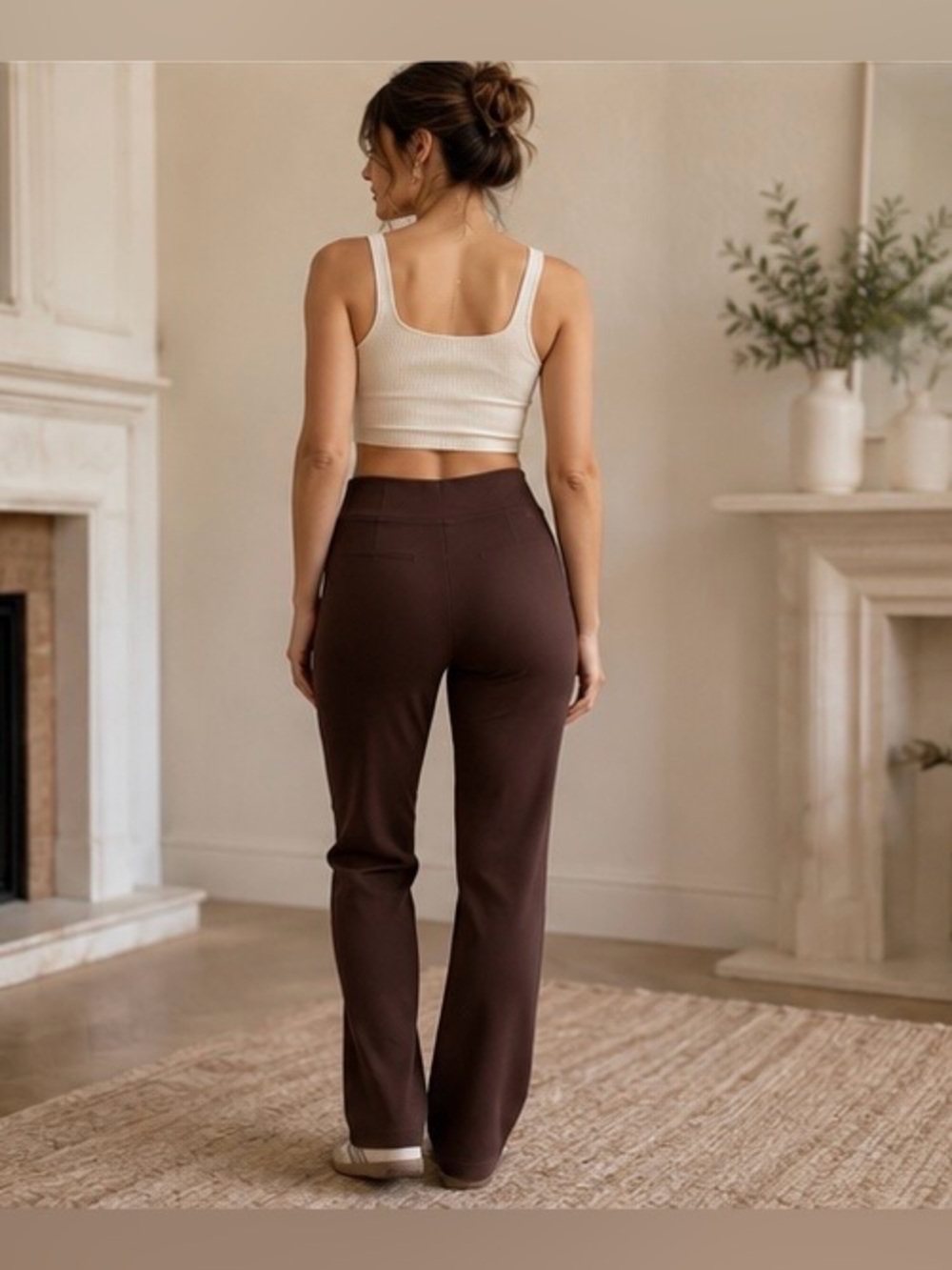 Calvin Klein Brown Stretch Skinny Pants XL Pull On Career Pants - Picture 2 of 8